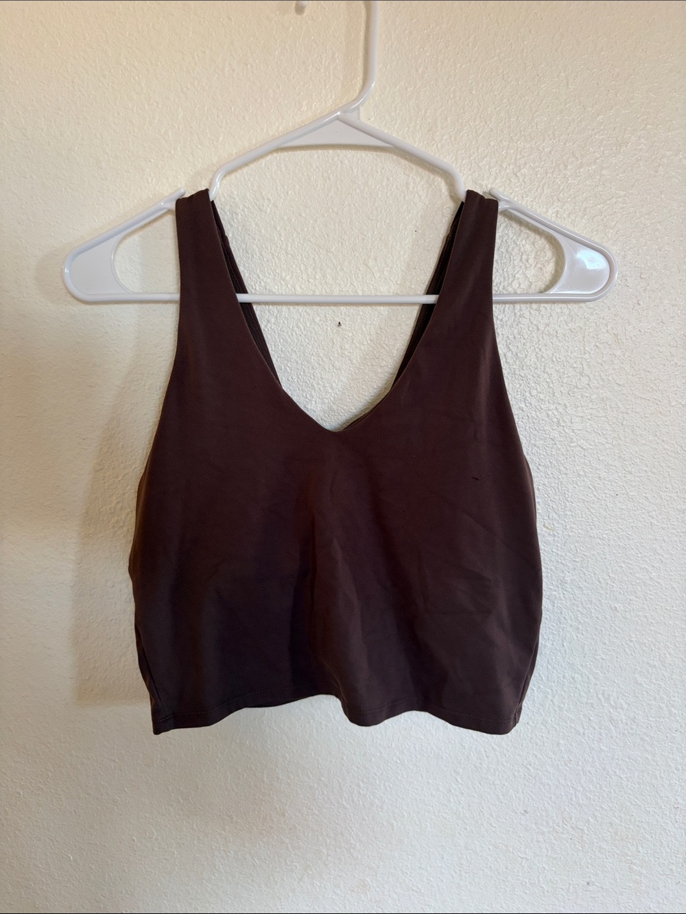 Women's V-Neck Cropped Tank Top - Chocolate Brown